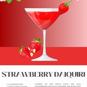 Strawberry Daiquiri Wall Art Digital Download