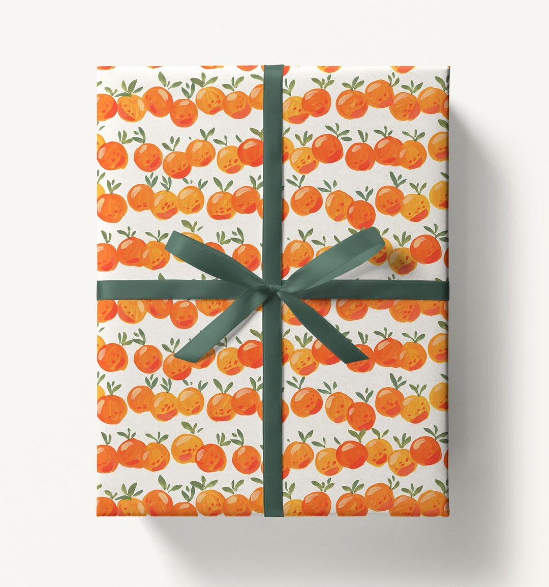 Orange Fruit Pattern Wrapping Paper, Small Oranges, Thick Paint Texture ...