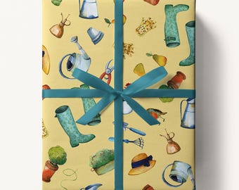 Gift Wrap for Gardener, Gardener Gift Wrapping Paper