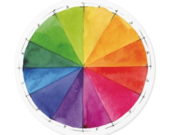 Watercolor Color Wheel Vinyl Sticker, Artist Palette Decal