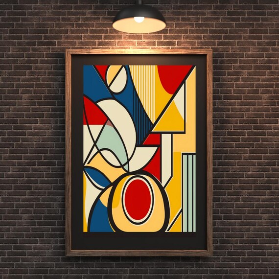 Bold Geometric Abstract Art Print, Mid-century Modern Decor - Etsy