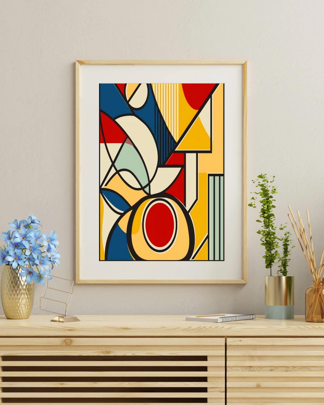 Bold Geometric Abstract Art Print, Mid-century Modern Decor - Etsy Bold Geometric Abstract Art Print, Mid-century Modern Decor - Etsy
