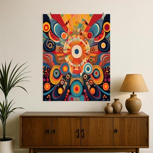 Vibrant Abstract Fine Art Posters, Colorful Wall Decor, Unique Gift, Bohemian Home Art, Modern Print for Living Room