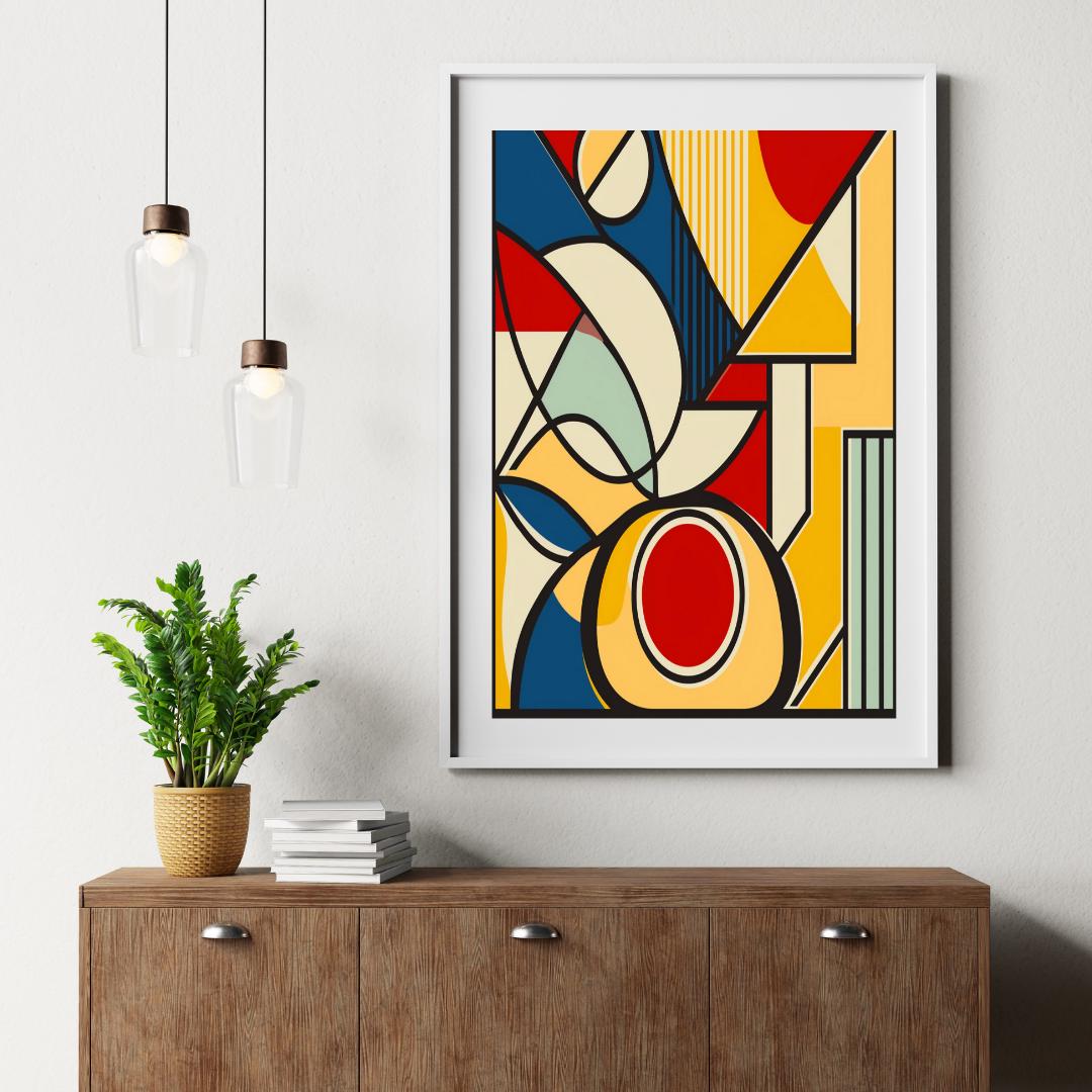 Bold Geometric Abstract Art Print, Mid-century Modern Decor - Etsy
