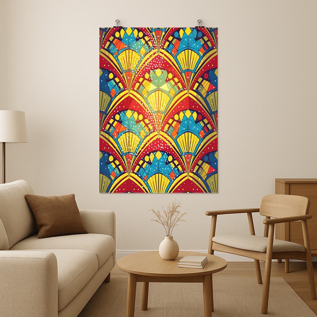 Art Deco Geometric Print: Vibrant 1930s Style, Bold Colors - Etsy
