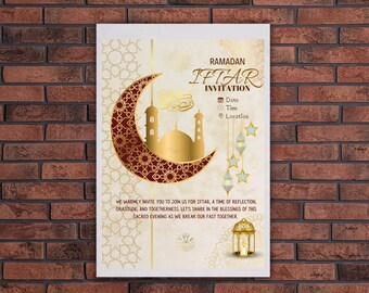 Ramadan Iftar Invitation | Islamic Iftar Party Invitation | Elegant Arabic Design | Muslim Event Digital Download | Printable Ramadan Card