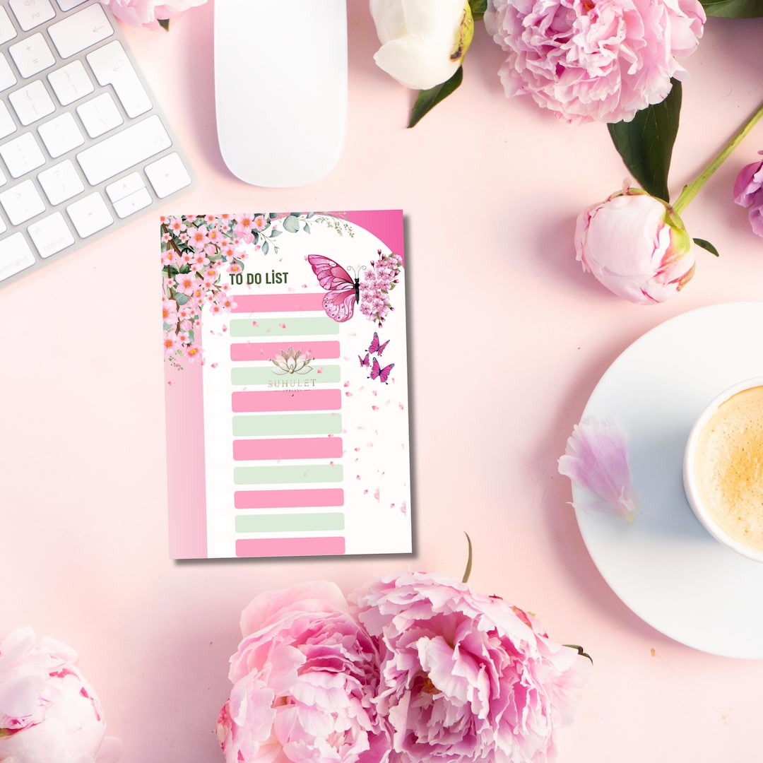 Butterfly to Do List | Cherry Blossom Planner | Pink Aesthetic ...