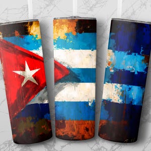 Cuba Flag Design Tumbler Wrap, Cuban Art 20oz Tumbler Wrap PNG, Sublimation Tumbler Design, Digital Download PNG