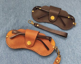 Leather Glasses Case, Personalized Sunglasses Holder Gift for Men and Women