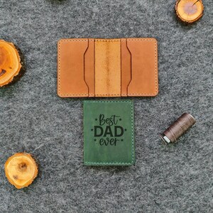 Tarjetero de cuero para papá, Tarjetero para papá, Billetera pequeña para papá, Estuche para billetera para papá, Mini billetera para papá, Regalos para el Día del Padre