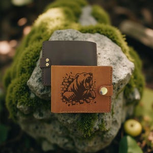 Cartera de cuero personalizada con monedero: regalo grabado
