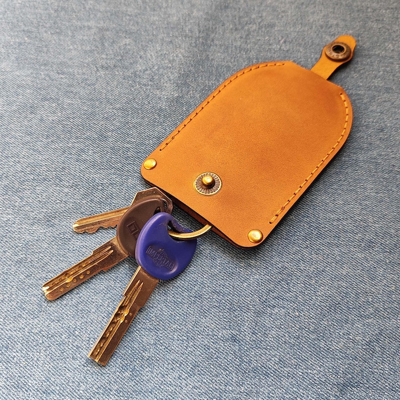 Thin Leather Key Holder for Home, Office or Garage Keys With Custom ...