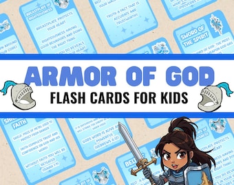 Armor of God Flash Cards - Ephesians 6 Armor of God - Children's Activity Games - Homeschool Printable - Sunday School - Instant Download