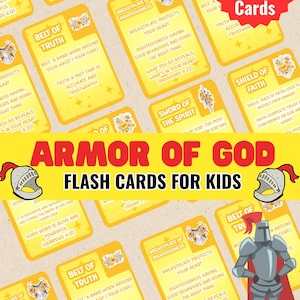 Armor of God Flash Cards -  Ephesians 6 Armor of God - Children&#39;s Activity Games - Homeschool Printable - Sunday School - Instant Download