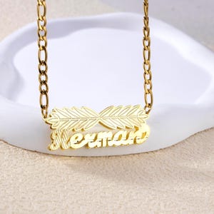 Collar personalizado con nombre de trigo, colgante grabado con símbolo de trigo, collar personalizado para ella, joyería minimalista de cosecha, regalo para mujer