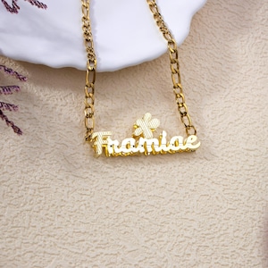 Collares con nombre personalizados, collares de margaritas, collares con nombre grabado, collares con nombre de doble capa, collares para niños, regalo de cumpleaños personalizado