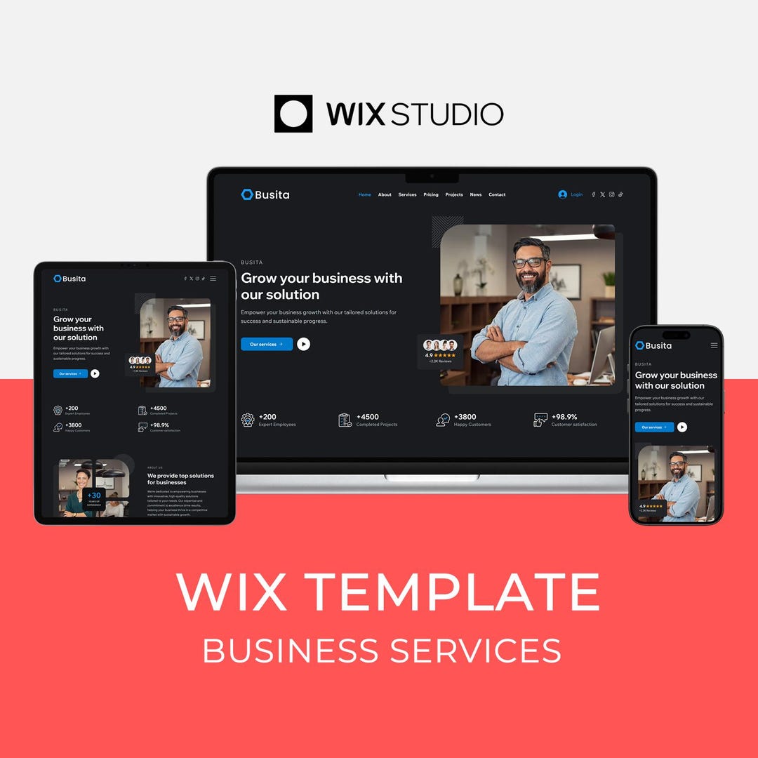 Wix Studio Template for Corporate, Business & Saas | Dark Mode Website ...
