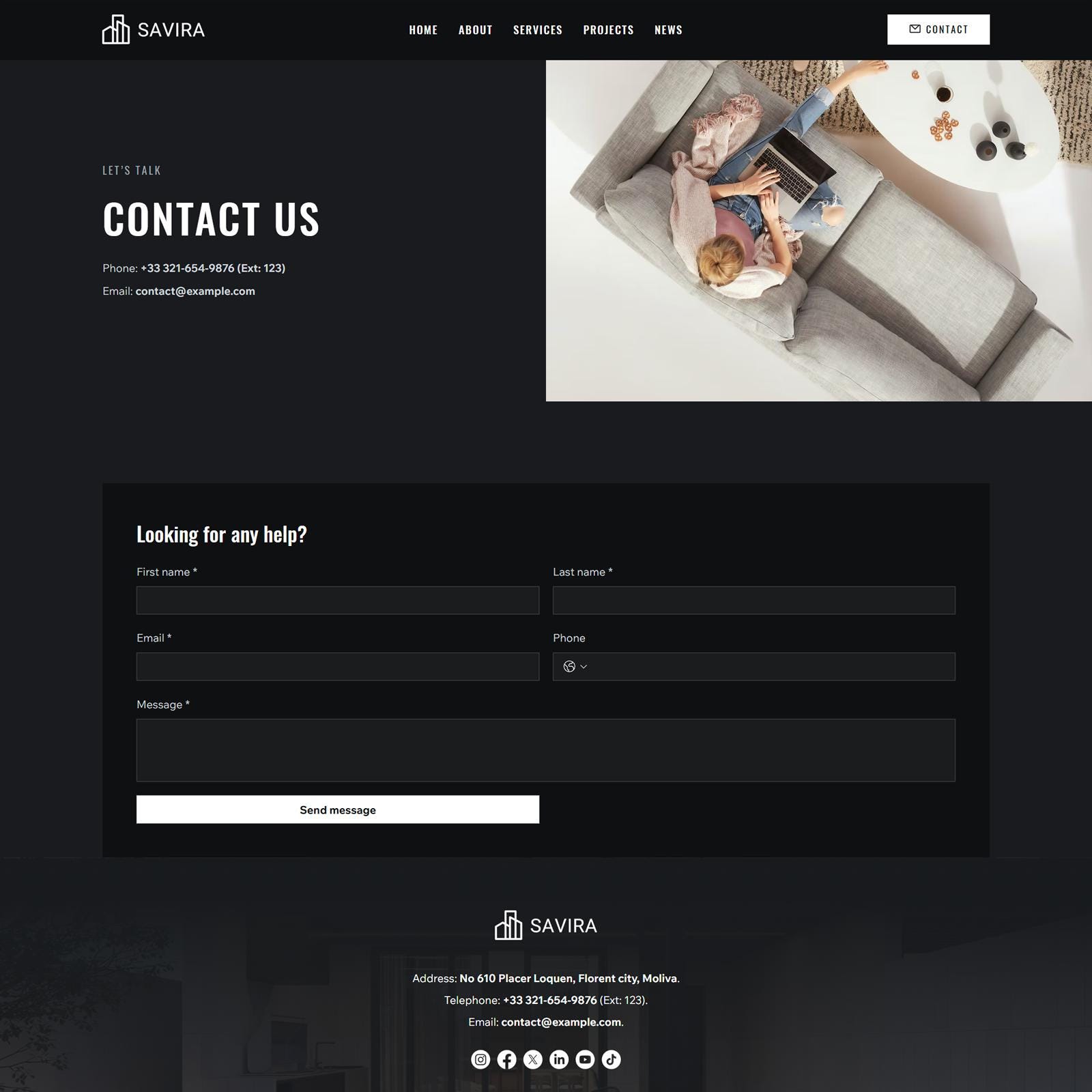 Wix Studio Template for Interior & Architecture | Dark Mode Website ...