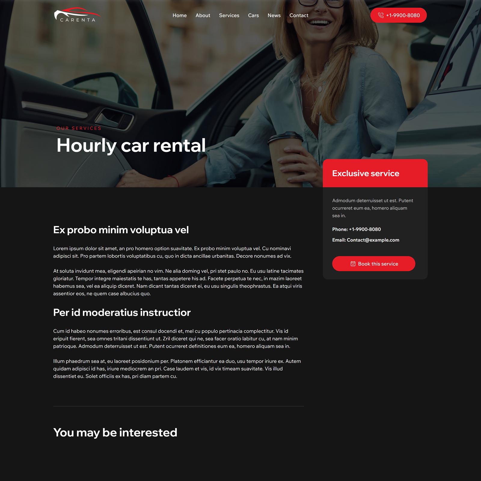 Wix Studio Template for Car Rental | Transportation Service Website ...