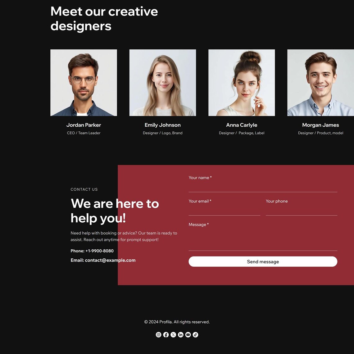 Wix Template for Profile and Personal Landing Page, Modern and Unique ...