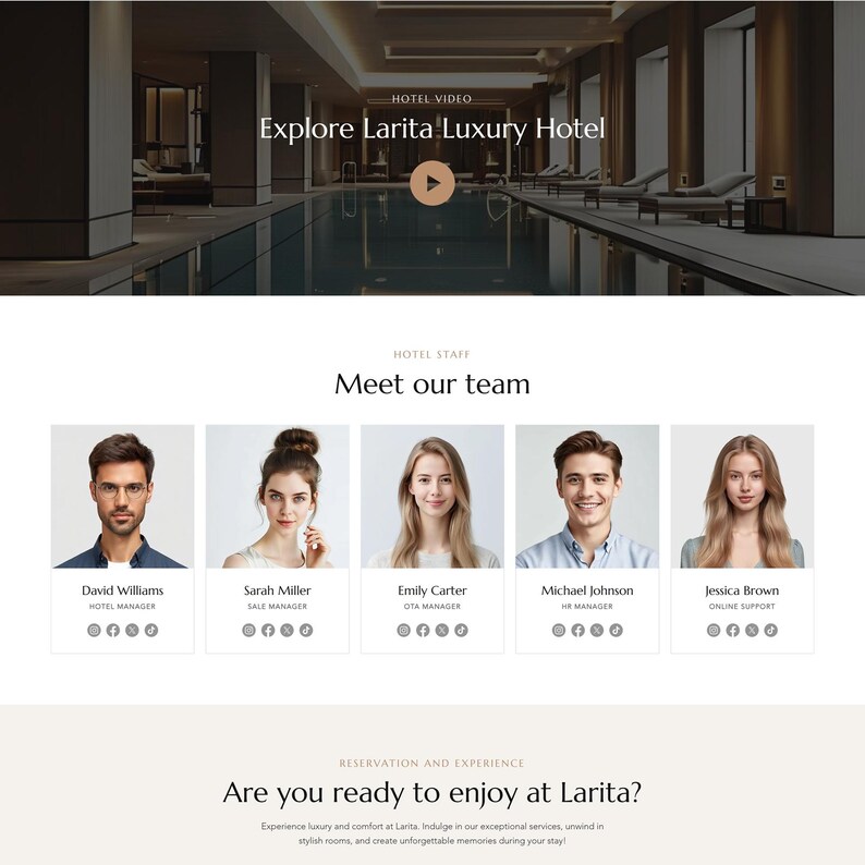 Wix Template for Hotels, Resort, Homestay, Hostel Modern Web Design