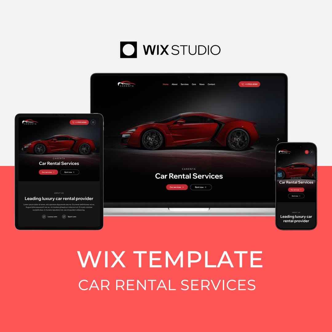 Wix Studio Template for Car Rental | Transportation Service Website ...