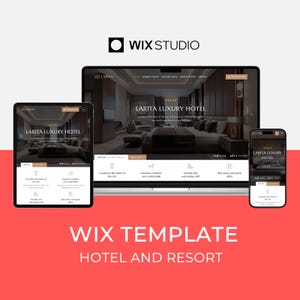 Wix template for hotel - resort or homestay websites, modern and luxury web design, Larita website template, built on Wix Studio by Bithemer
