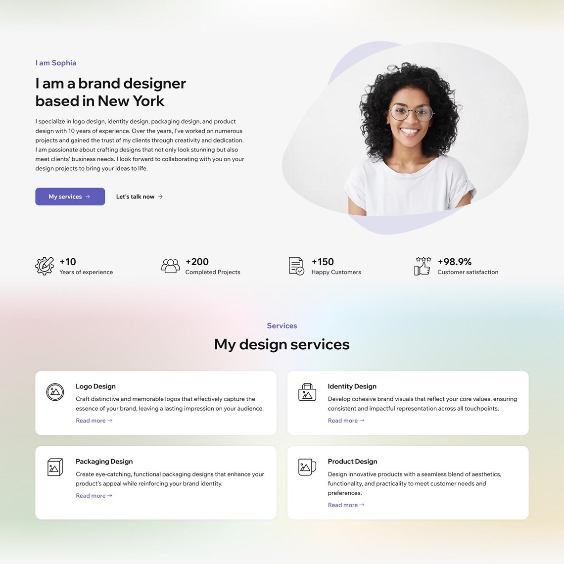 Wix Studio Template for Creative & Agency | Personal Portfolio | Sophia ...