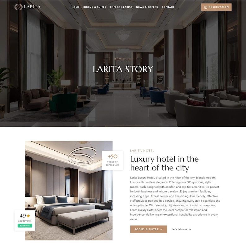 Wix Template for Hotels, Resort, Homestay, Hostel Modern Web Design