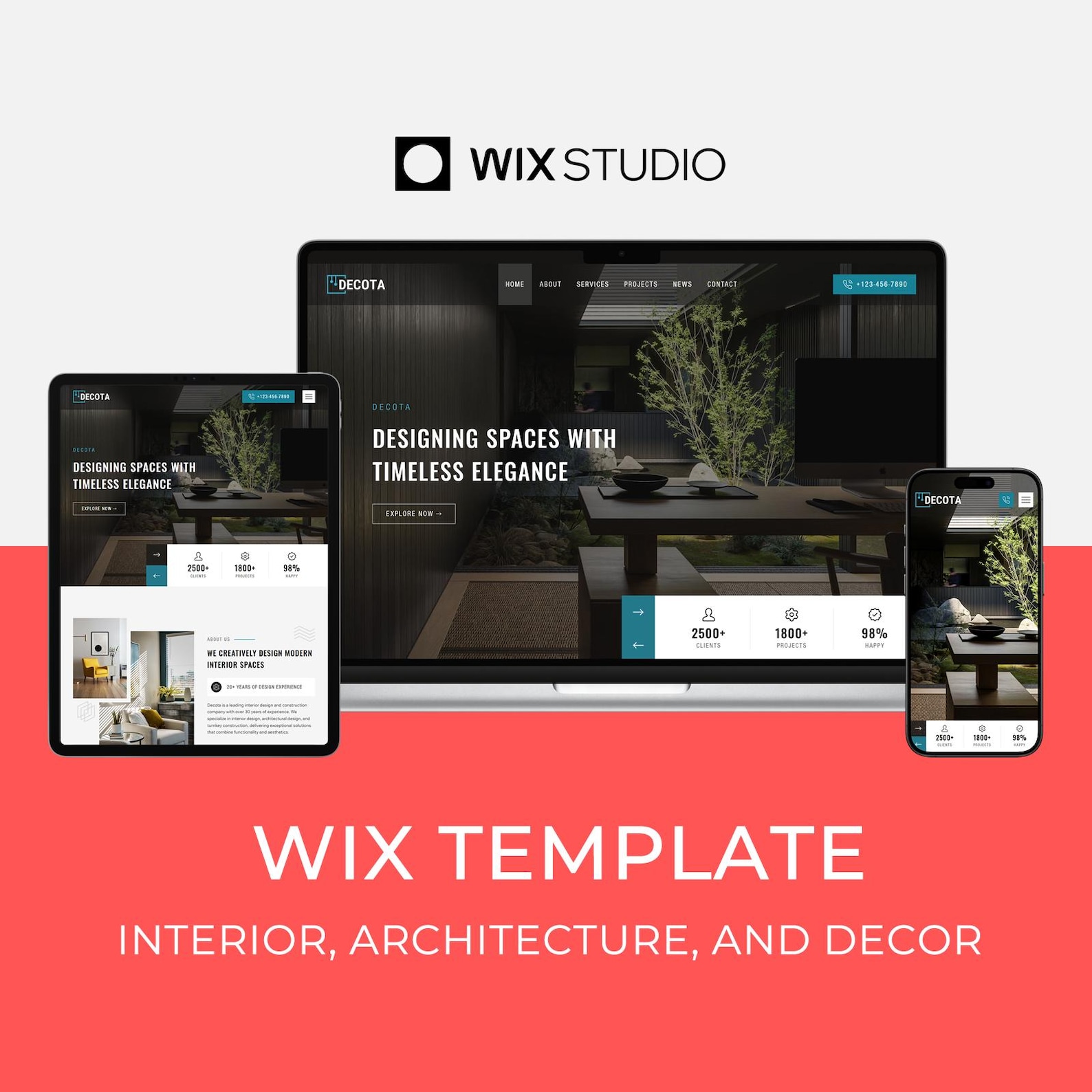 Wix Studio Template for Interior & Architecture | Design Website ...