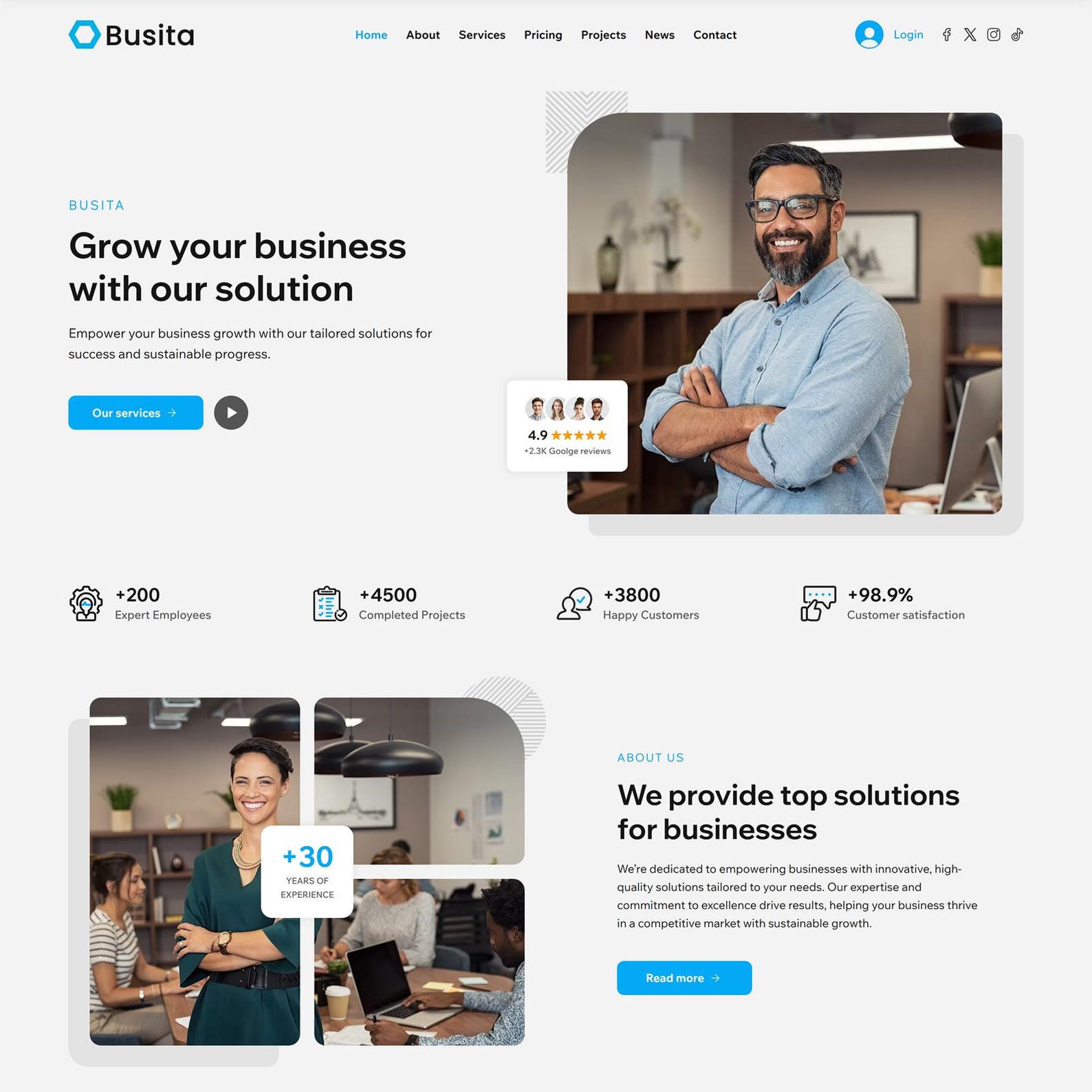 Business website design preview