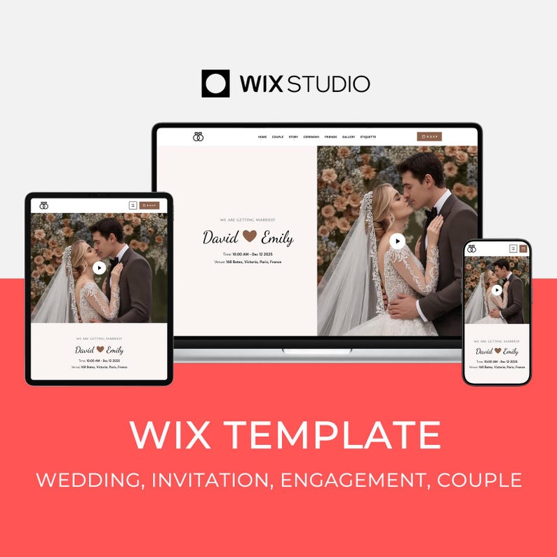Wix Studio Template for Wedding & Engagement | Invitation Website ...