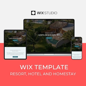 Wix template for resort, hotel, homestay and hostel | modern and luxury web design, Lesita website template, built on Wix Studio by Bithemer