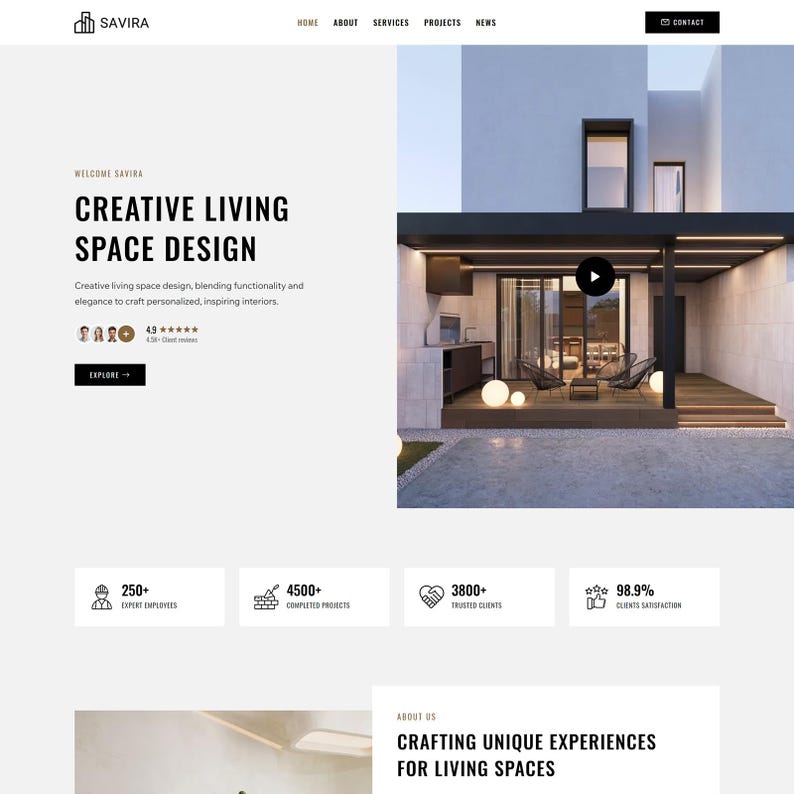 Wix Template for Interior, Architecture, Furniturre, Construction ...