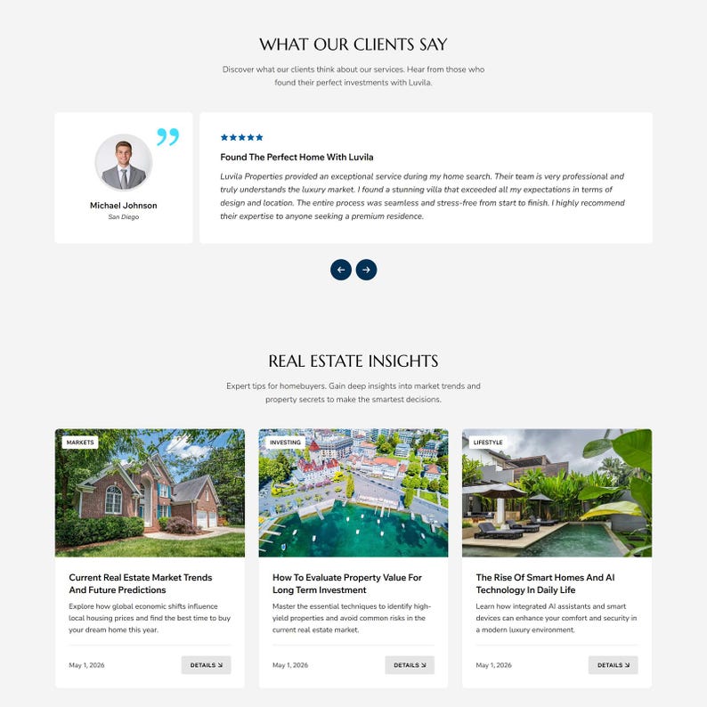 Wix Studio Template for Real Estate | Property Sales Website | Luvila ...