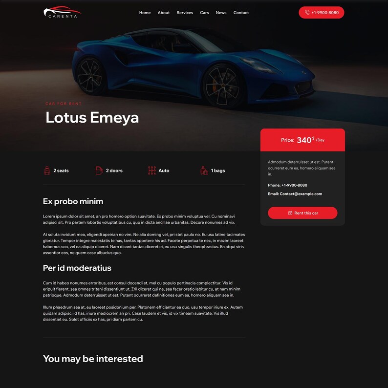 Wix Studio Template for Car Rental | Transportation Service Website ...