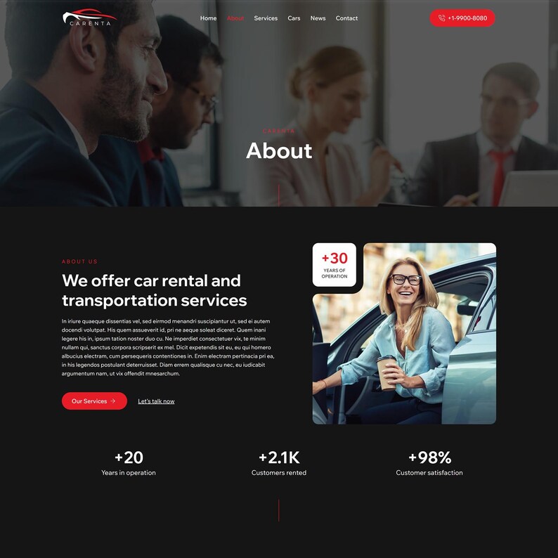 Wix Studio Template for Car Rental | Transportation Service Website ...