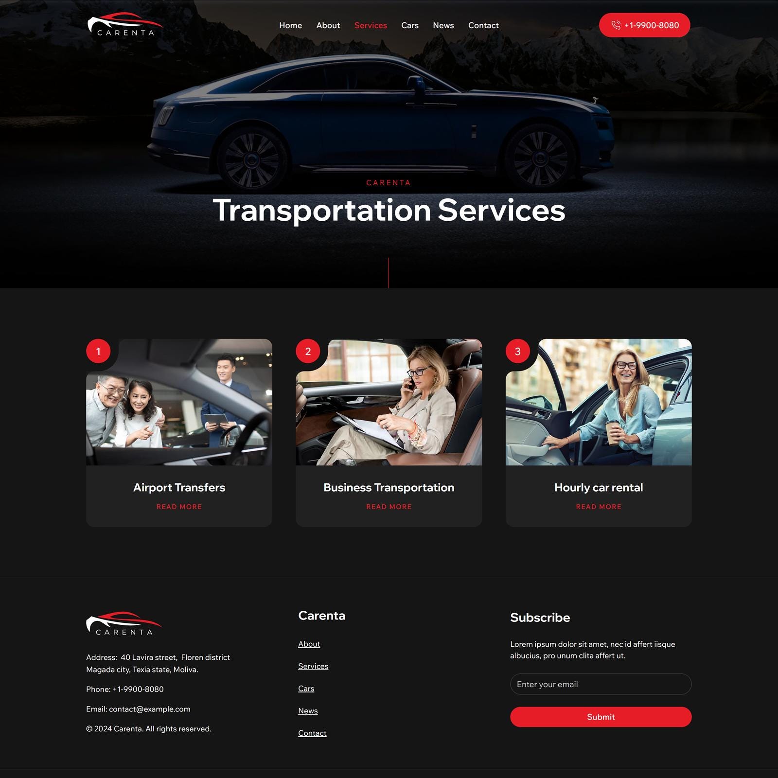 Wix Studio Template for Car Rental | Transportation Service Website ...