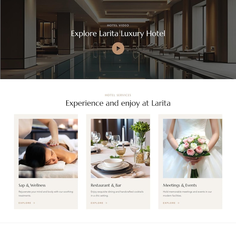 Wix Template for Hotels, Resort, Homestay, Hostel Modern Web Design