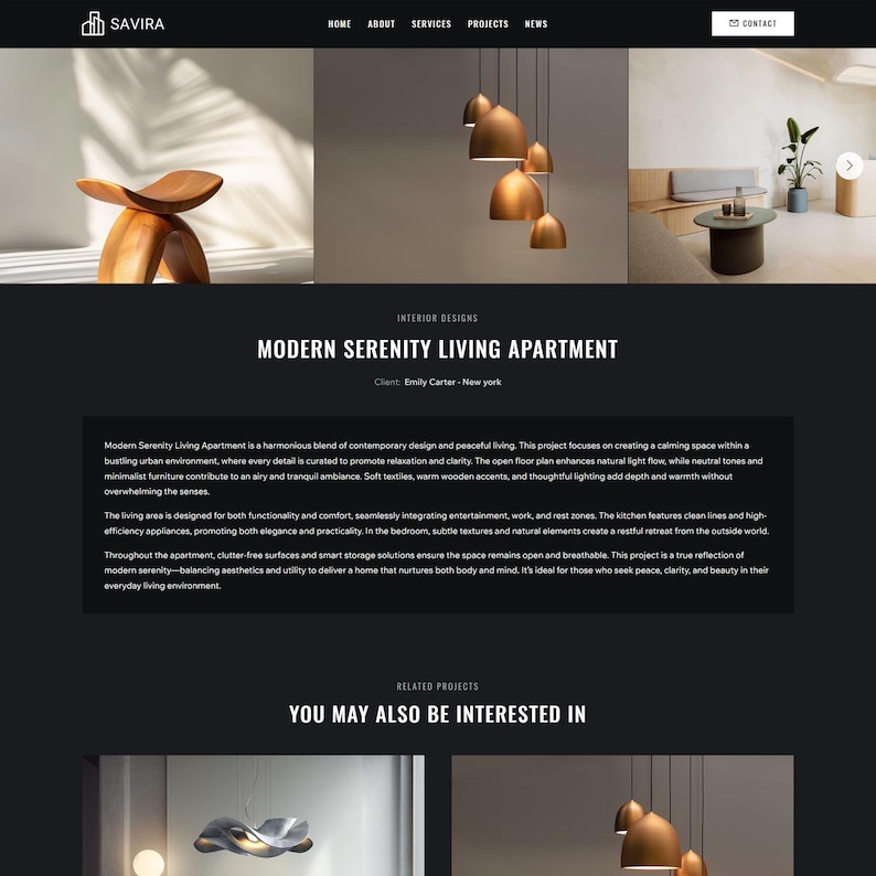 Wix Studio Template for Interior & Architecture | Dark Mode Website ...