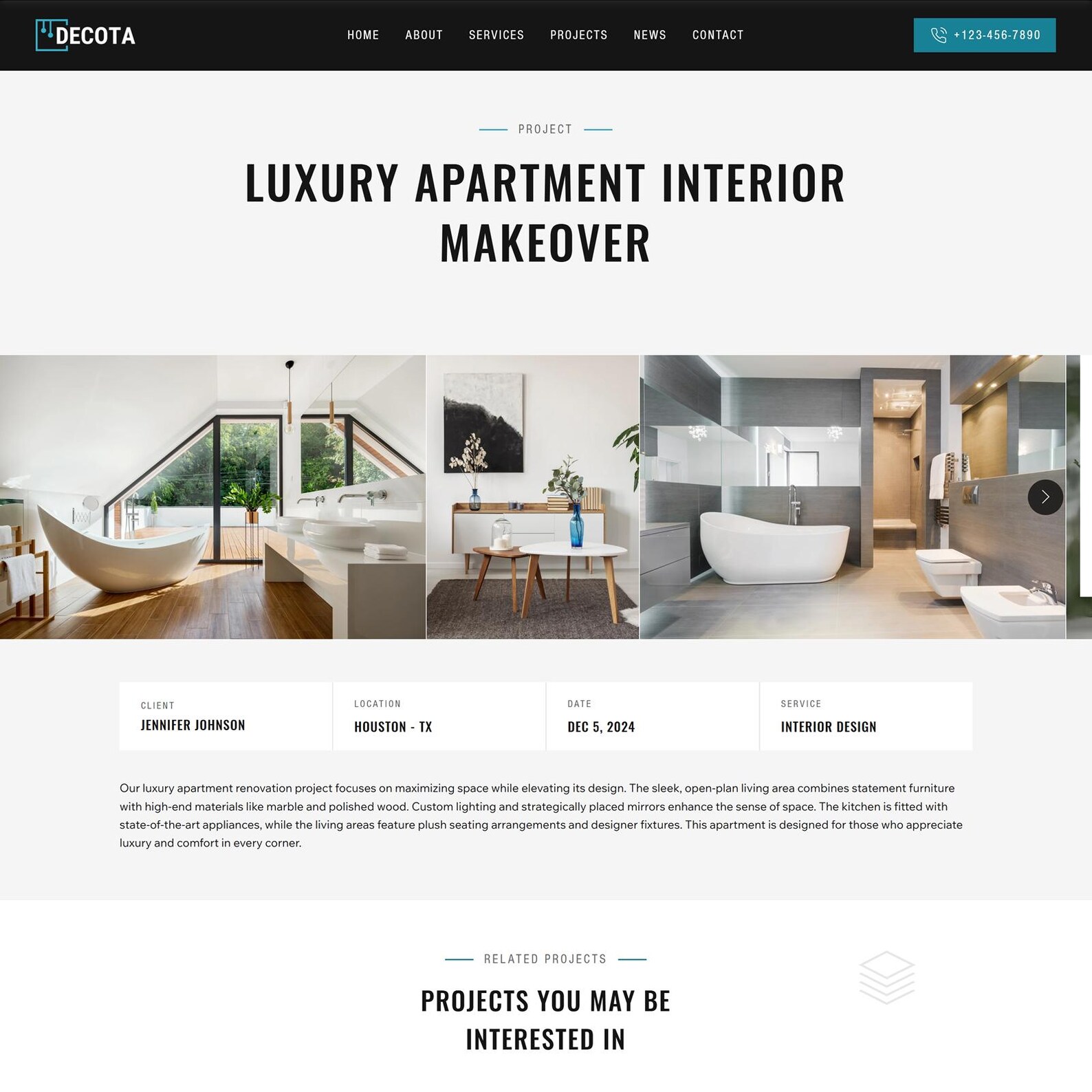 Wix Studio Template for Interior & Architecture | Design Website ...