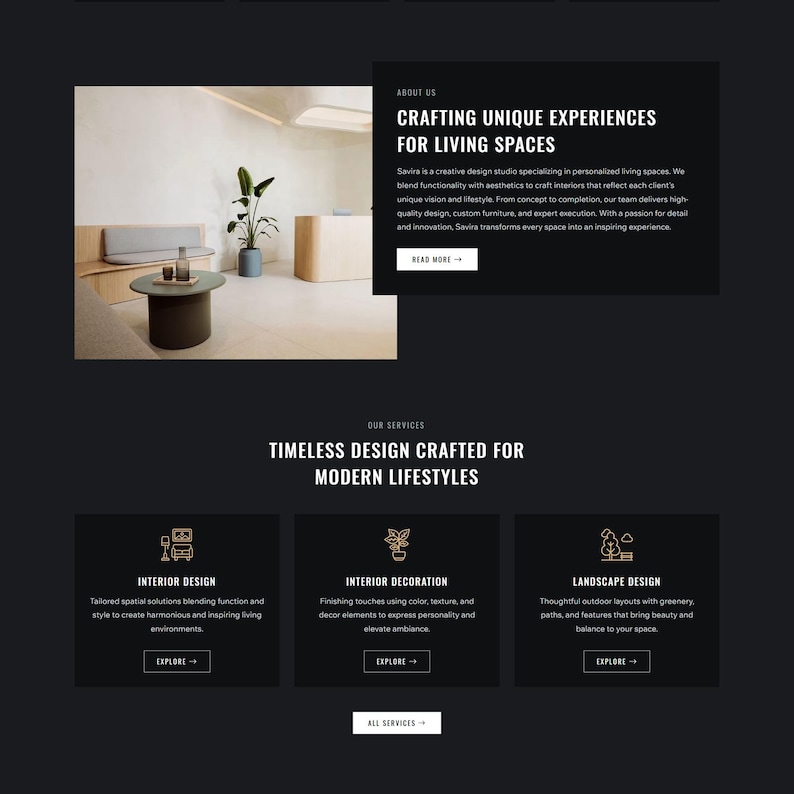 Wix Studio Template for Interior & Architecture | Dark Mode Website ...