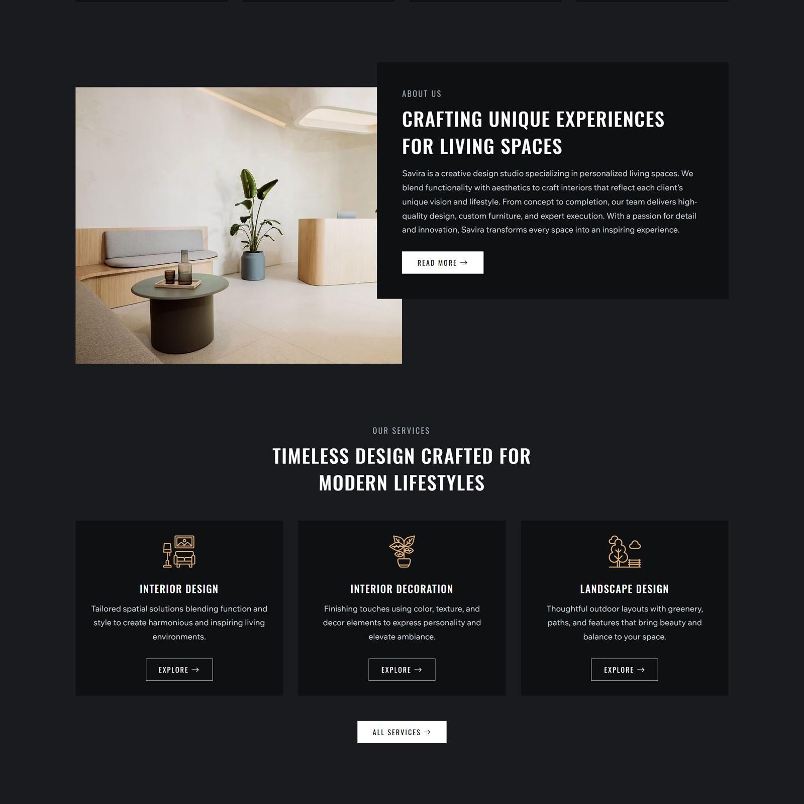Wix Studio Template for Interior & Architecture | Dark Mode Website ...