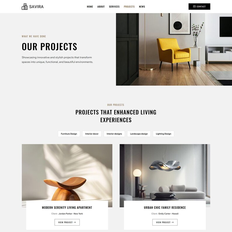 Wix Template for Interior, Architecture, Furniturre, Construction ...
