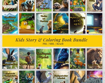 Kids Story & Coloring Book Bundle | 40 eBooks | PLR Pack |Children's Ebooks With RESELL Rights