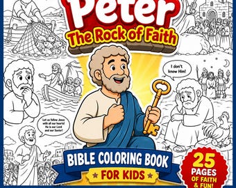 Desenhos bíblicos de Pedro, a Rocha da Fé, para colorir (download em PDF)