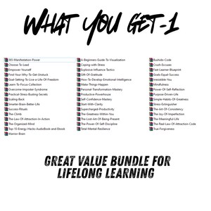 personal development audiobook bundle highlighting mindset, success habits, confidence, and productivity improvement through audio learning
motivational audiobook bundle digital download with mindset and success topics, designed for personal growth and productivity
wealth mindset
self improvement
life coaching audio
discipline audio
growth mindset
self help mp3 bundle
personal growth audio
success mindset mp3