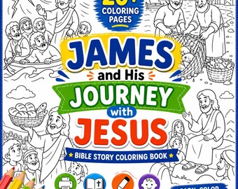 Jakob och hans resa med Jesus – Målarbok för barn med bibliska berättelser