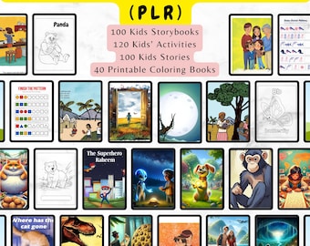 Kids Learning & Activity PLR Bundle: Storybooks, Coloring (Digital Download)