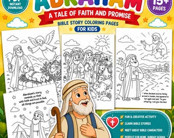 Abraham Bible Story Coloring Pages: Christian Kids Activity Book (Printable) Sunday School PDF Download